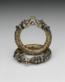 Bracelets with Confronting Makara Heads (Karas), 19th century. Creator: Unknown