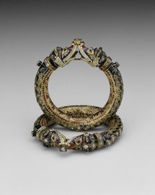 Bracelets with Confronting Makara Heads (Karas), 19th century. Creator: Unknown