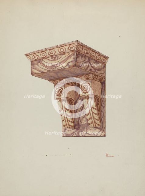 Bracket, for Wall (Ecclesiastical), 1939. Creator: Hal Blakeley.