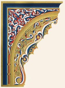 Brackets supporting ceiling of the portico, Court of the Lions 1907. Creator: Unknown