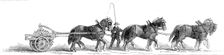 Braby's machine for breaking-up roads and scarifying or tilling land, 1861. Creator: Unknown