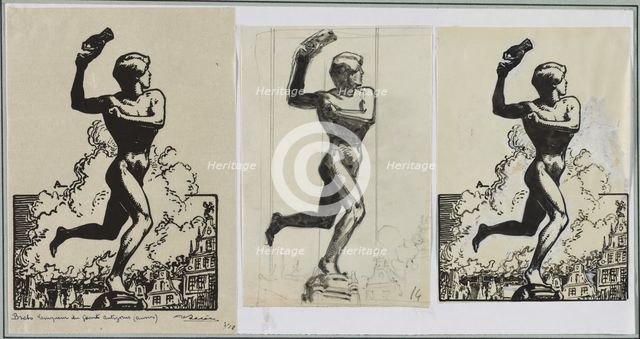 Brado, Vainqueur du géants Antigoras, 1914. Creator: Auguste Louis Lepère (French, 1849-1918).