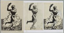 Brado, Vainqueur du géants Antigoras, 1914. Creator: Auguste Louis Lepère (French, 1849-1918)