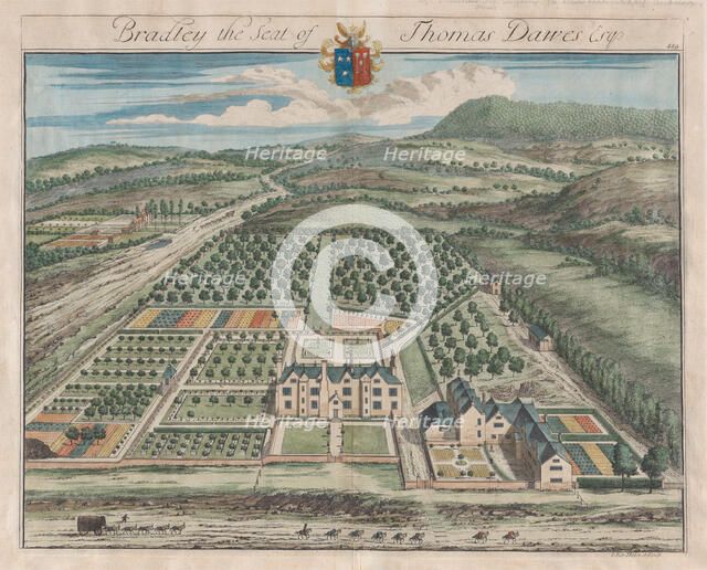 Bradley, The Seat of Thomas Dawes, [1712] reissued 1768. Creator: Johannes Kip.
