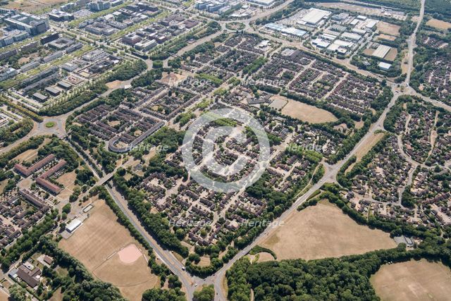 Bradwell Common housing estate, Milton Keynes, 2018. Creator: Damian Grady.