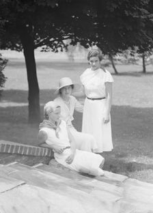 Brady, J.C., Mrs., and daughters, outdoors, 1931 July 14. Creator: Arnold Genthe
