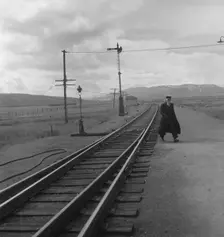 Brakeman on the Challenger, Nevada, 1939. Creator: Dorothea Lange