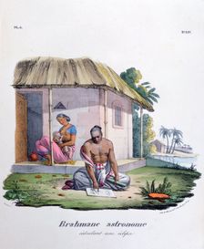 Brahmin Astronomer, Calculating the Eclipse 1828. Artist: Marlet et Cie