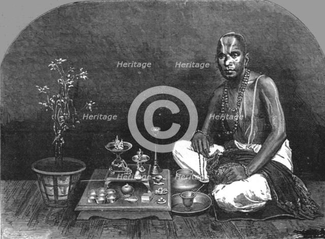 'Brahmin at Prayer; Bombay and the Malabar Coast', 1875. Creator: C. B. Low.