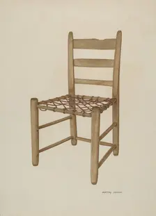 Braided Rawhide Bottom Chair, c. 1940. Creator: Dorothy Johnson