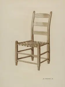 Braided Rawhide-bottomed Chair, c. 1939. Creator: Joe Brennan