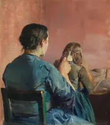 Braiding her Hair, probably 1888. Creator: Christian Krohg