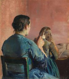 Braiding her Hair, probably 1888. Creator: Christian Krohg