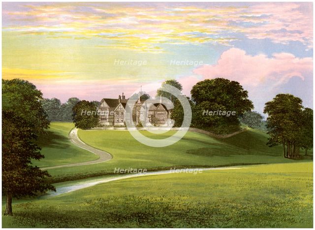 Bramall Hall, Cheshire, home of the Davenport family, c1880. Artist: Unknown