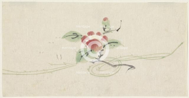 Branch with red camellia, 1808-1861. Creator: Utagawa Kuniyoshi.