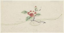 Branch with red camellia, 1808-1861. Creator: Utagawa Kuniyoshi