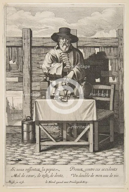 Brandy or Cure Seller, mid to late 17th century. Creator: Abraham Bosse.