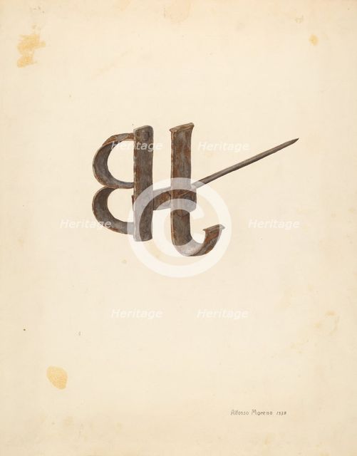 Branding Iron, 1938. Creator: Alfonso Moreno.