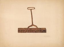 Branding Iron Used for Boxes and Bags, c. 1941. Creator: Ralph Russell