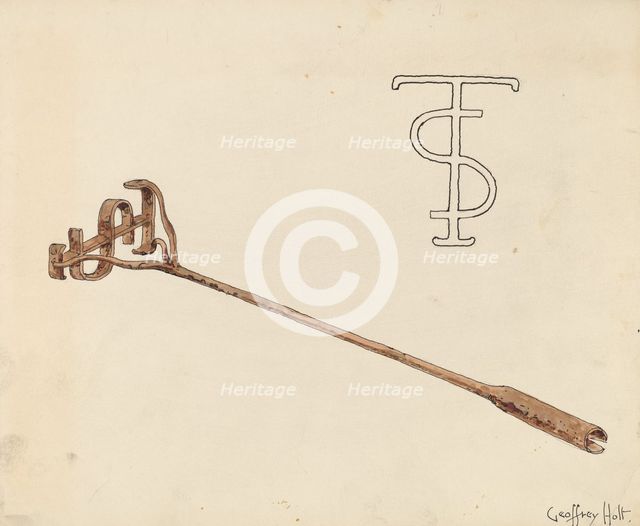 Branding Iron, c. 1936. Creator: Geoffrey Holt.