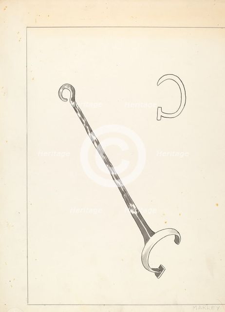 Branding Iron, c. 1936. Creator: J.Henry Marley.