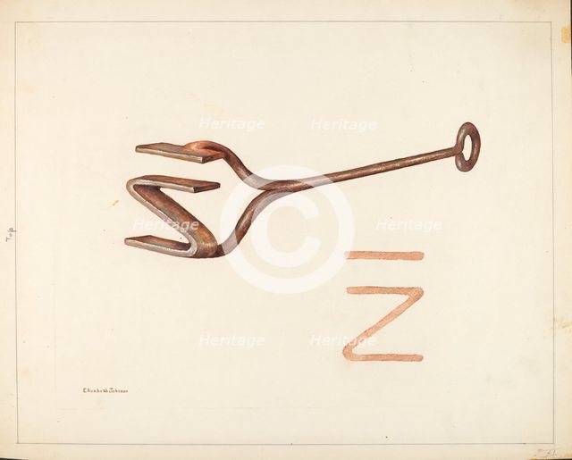 Branding Iron, c. 1942. Creator: Elizabeth Johnson.