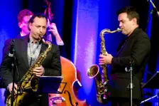 Brandon Allen and Alex Garnett, Ropetackle Arts Centre, Shoreham, West Sussex, Jan 2016. Artist: Brian O'Connor
