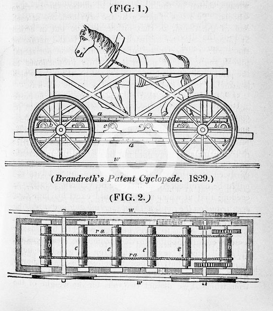 Brandreth's horse powered locomotive 'Cycloped', 1829. Creator: Unknown.