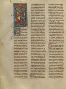 Brangain Speaking with King Mark, about 1320-1340. Creator: Unknown