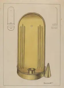 Brass Candle Holder, c. 1936. Creator: Gerald Bernhardt