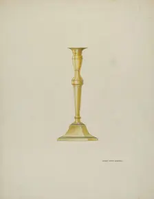 Brass Candlestick, c. 1937. Creator: Harry Mann Waddell