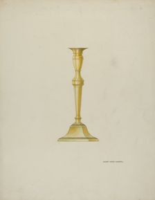 Brass Candlestick, c. 1937. Creator: Harry Mann Waddell