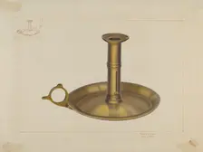 Brass Candlestick, c. 1938. Creator: Edward L Loper