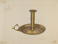 Brass Candlestick, c. 1938. Creator: Edward L Loper