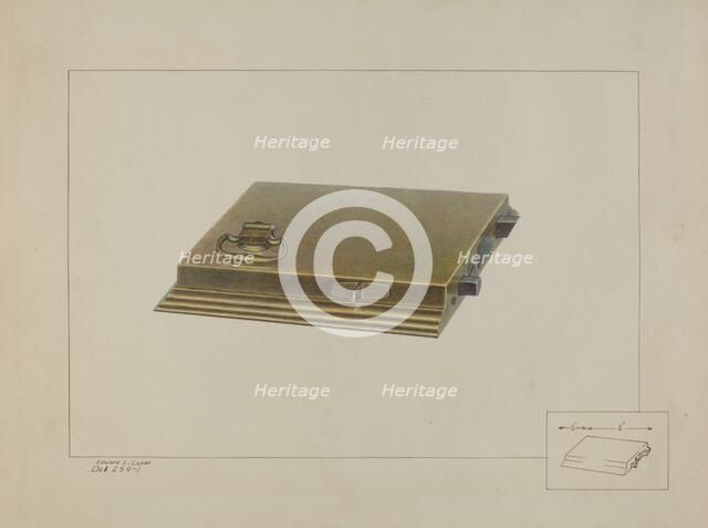 Brass Box Lock, c. 1938. Creator: Edward L Loper.