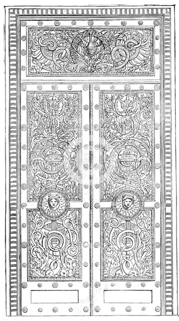 Brass Gates of St. George's Hall, Liverpool, 1854. Creator: Unknown.