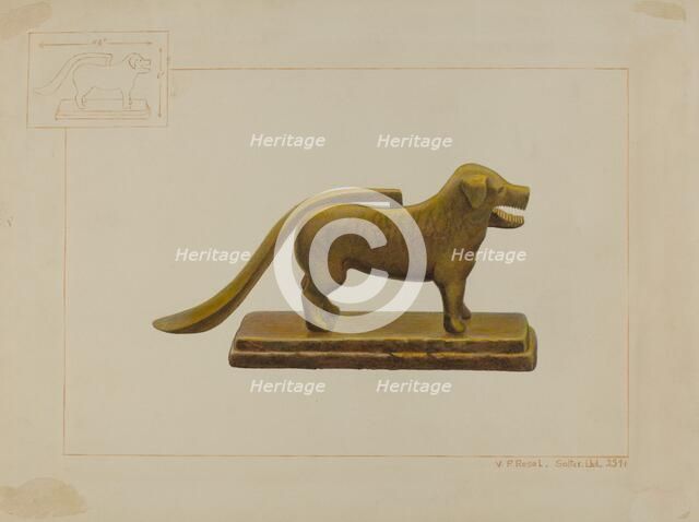 Brass Dog Nutcracker, c. 1938. Creator: Vincent P. Rosel.