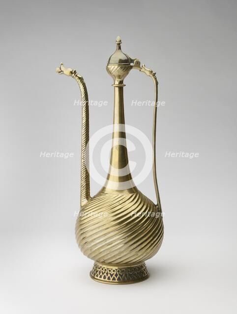 Brass ewer with dragon heads, early 16th century. Artist: Unknown.