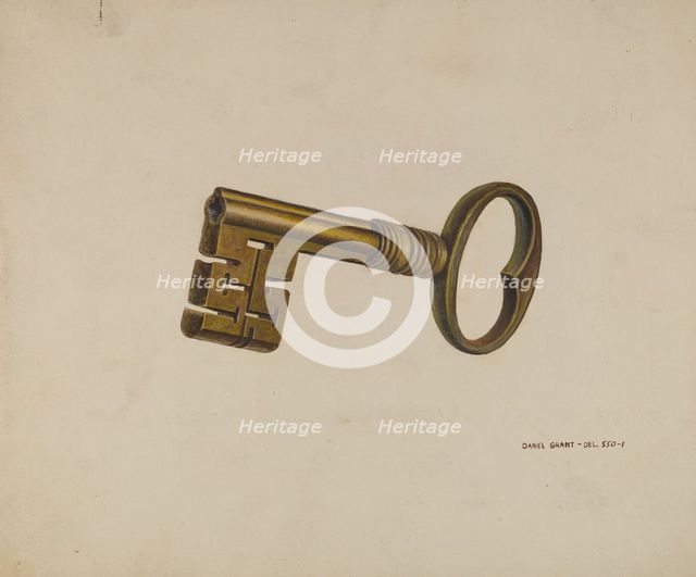 Brass Key, c. 1940. Creator: DJ Grant.