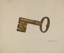 Brass Key, c. 1940. Creator: DJ Grant