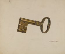 Brass Key, c. 1940. Creator: DJ Grant