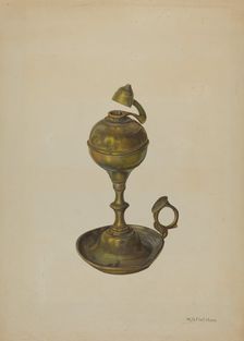 Brass Lamp, c. 1939. Creator: William O. Fletcher