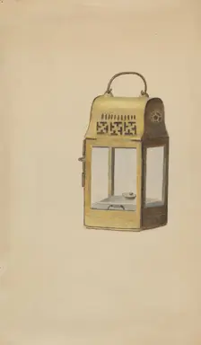 Brass Lantern, c. 1936. Creator: Margaret Stottlemeyer