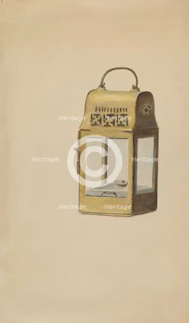 Brass Lantern, c. 1936. Creator: Margaret Stottlemeyer.