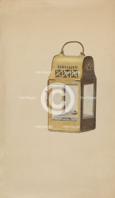 Brass Lantern, c. 1936. Creator: Margaret Stottlemeyer.