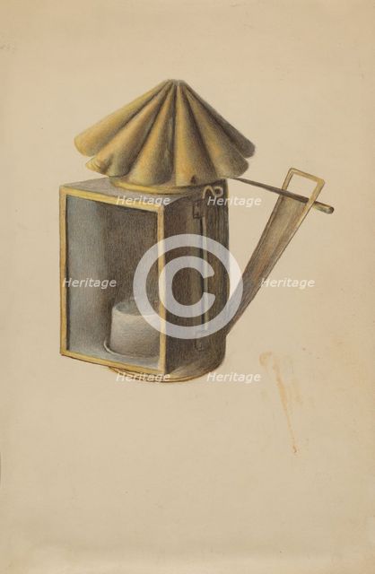 Brass Lantern, c. 1936. Creator: Margaret Stottlemeyer.