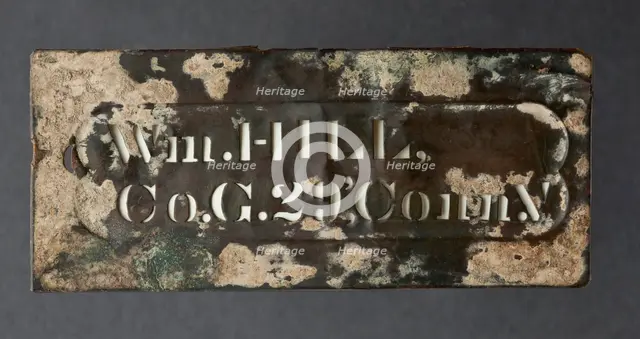 Brass stencil for William Hill, ca. 1863. Creator: Unknown.