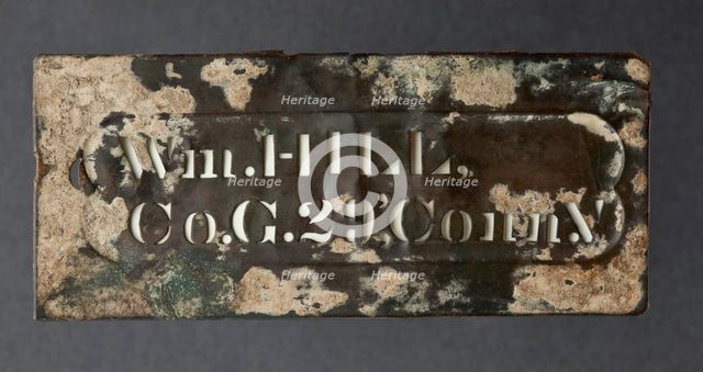 Brass stencil for William Hill, ca. 1863. Creator: Unknown.