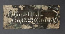 Brass stencil for William Hill, ca. 1863. Creator: Unknown