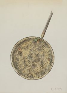 Brass Sugar Skimmer, c. 1938. Creator: Annie B Johnston